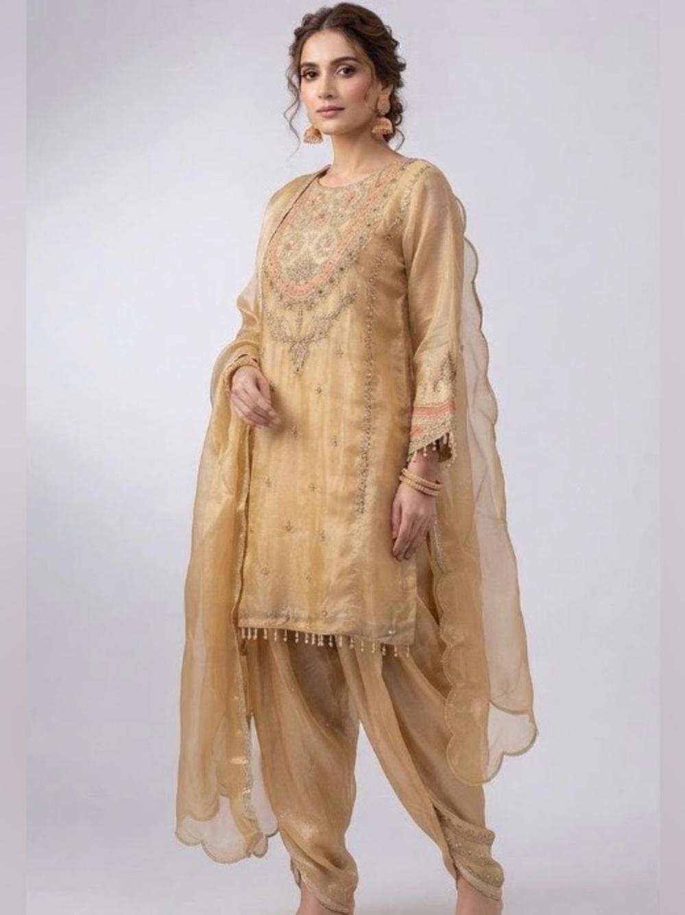 Beige Pakistani Suit Set